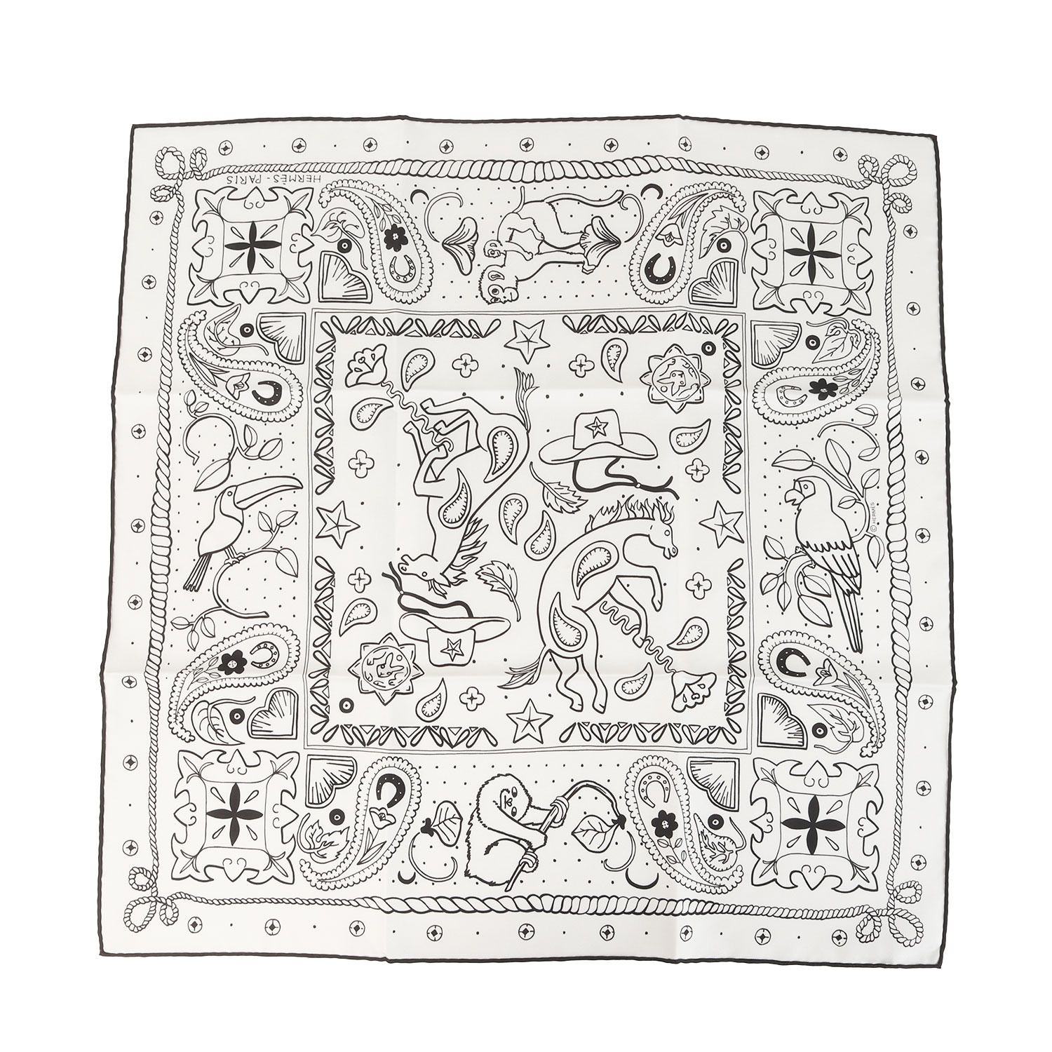 美品】HERMES エルメス | 24SS シルクバンダナ アニマル・バンダナ