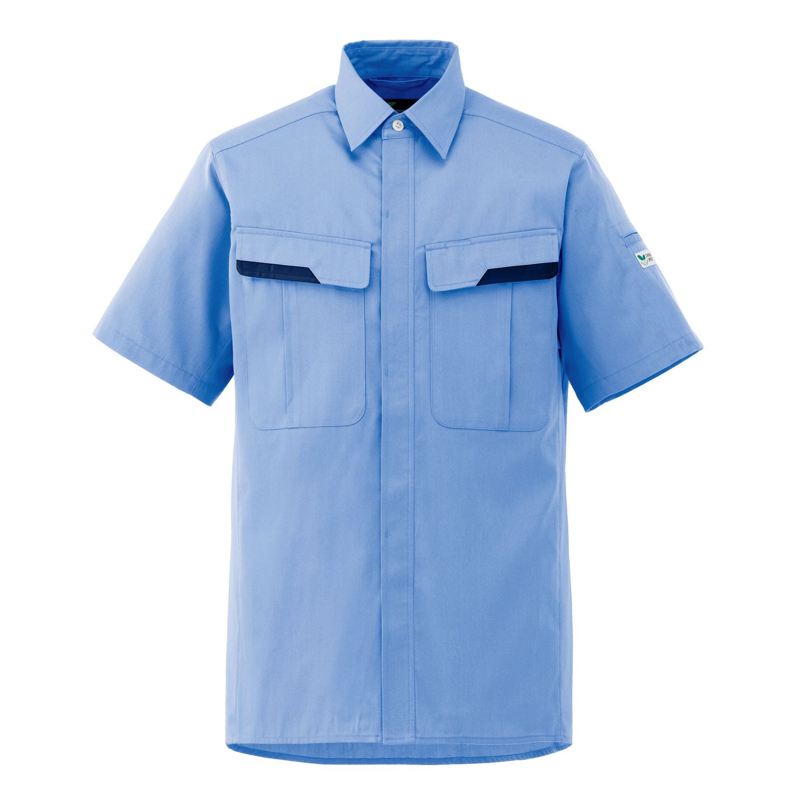 新品 [ミドリ安全] ベルデクセル 作業服 半袖 シャツ 男女兼用 帯電防止 立体裁断 VES62 上 ライトブルー 4L