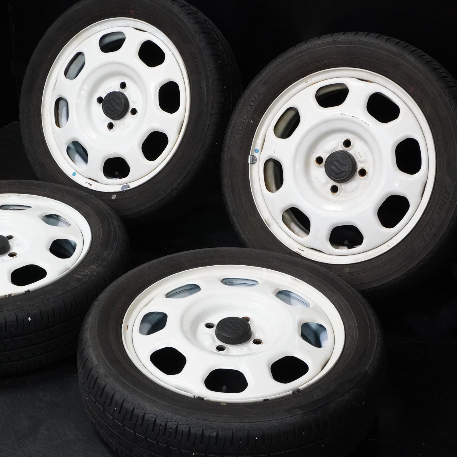 スズキ ハスラー 白スチール 純正 タイヤホイール 4本セット 【 165
