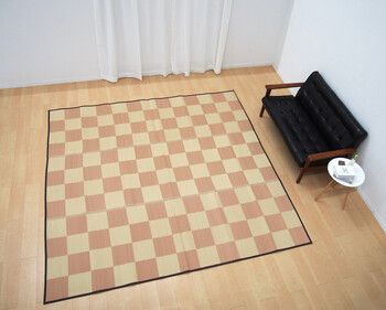 ラグ い草風 PPラグ 江戸間8畳 抗菌 防臭 水洗いOK 倉間 ベージュ