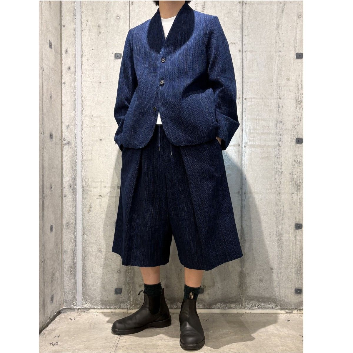 最新作，2025 KUON 25AW Aizome Sashiko 3／4 Hakama Trousers藍染め