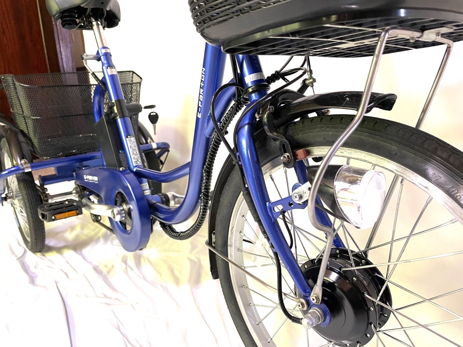 0346【動作確認済】送料無料 E-PAR-ON 電動アシスト三輪自転車 5.8Ah 