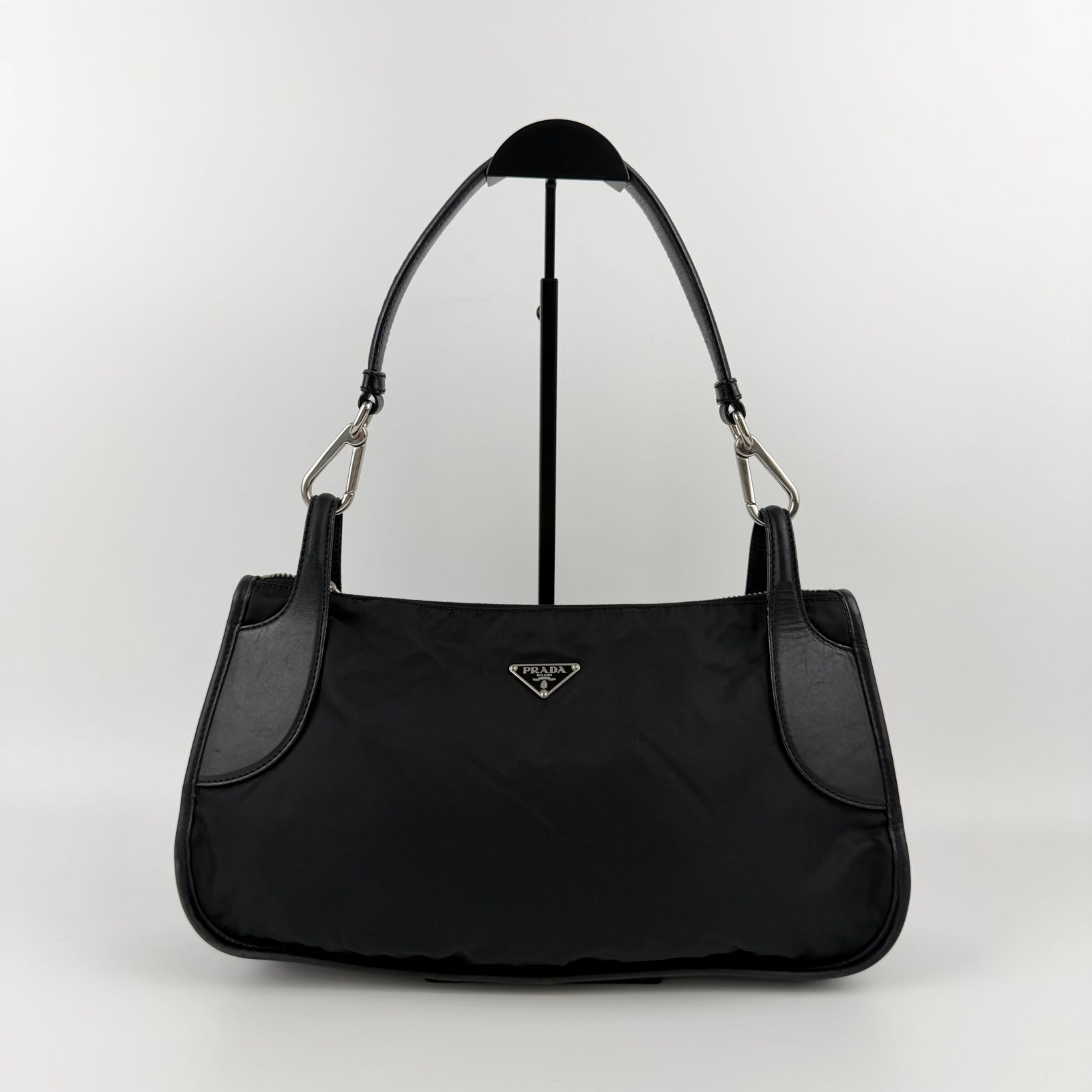 中古】PRADA プラダ トライアングルロゴ トートバッグ ショルダー 