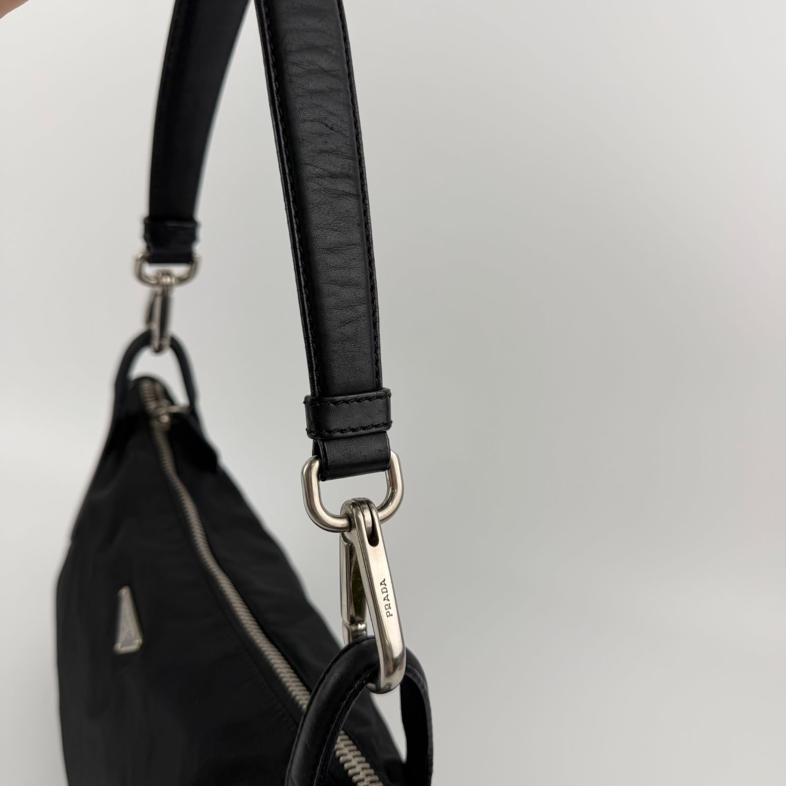 中古】PRADA プラダ トライアングルロゴ トートバッグ ショルダー 
