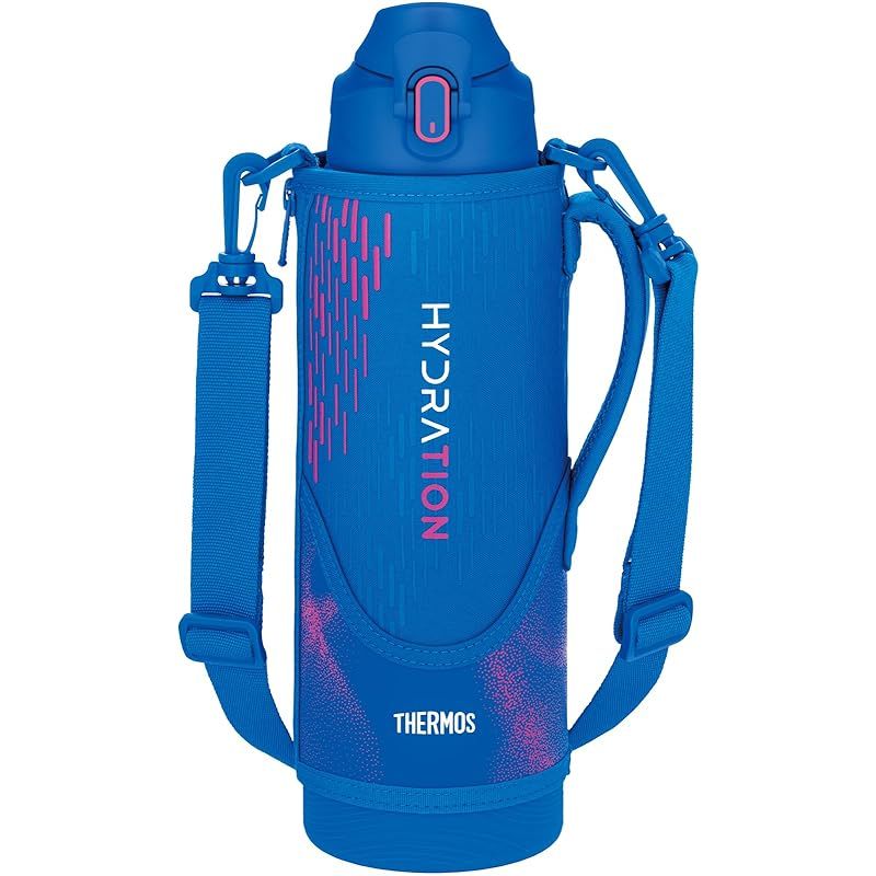 【新品】 サーモス 水筒 真空断熱スポーツボトル 1.5L ブルーピンク 保冷専用 子供用 ポーチ付き 肩に優しいストラップ FJS-1500F BLP 1