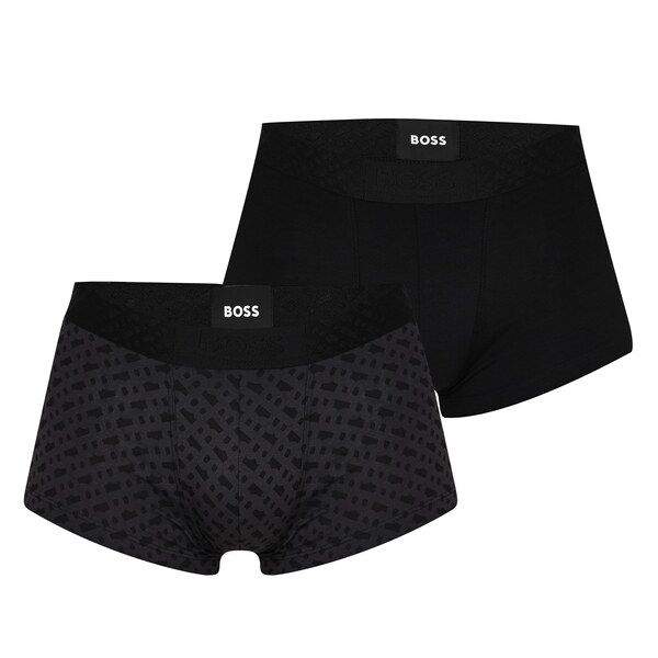 ボス メンズ アンダーウェア ボクサーパンツ Boss HBW 3pMonogramTrunk Sn00 Monogram Blk992
