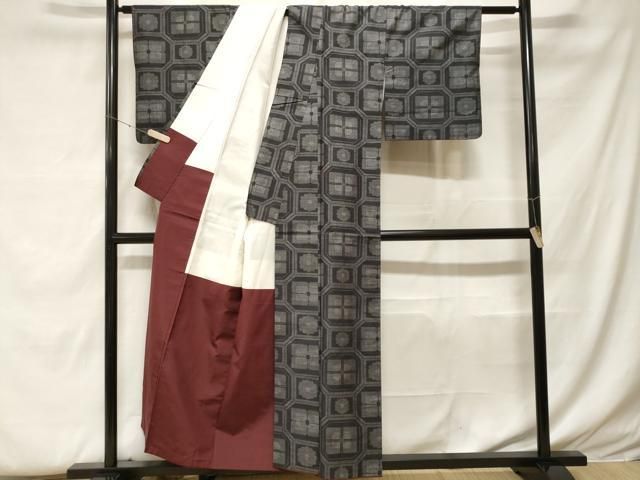 平和屋着物□本場大島紬 7マルキ 蜀江花文 正絹 逸品 CABF9418ev