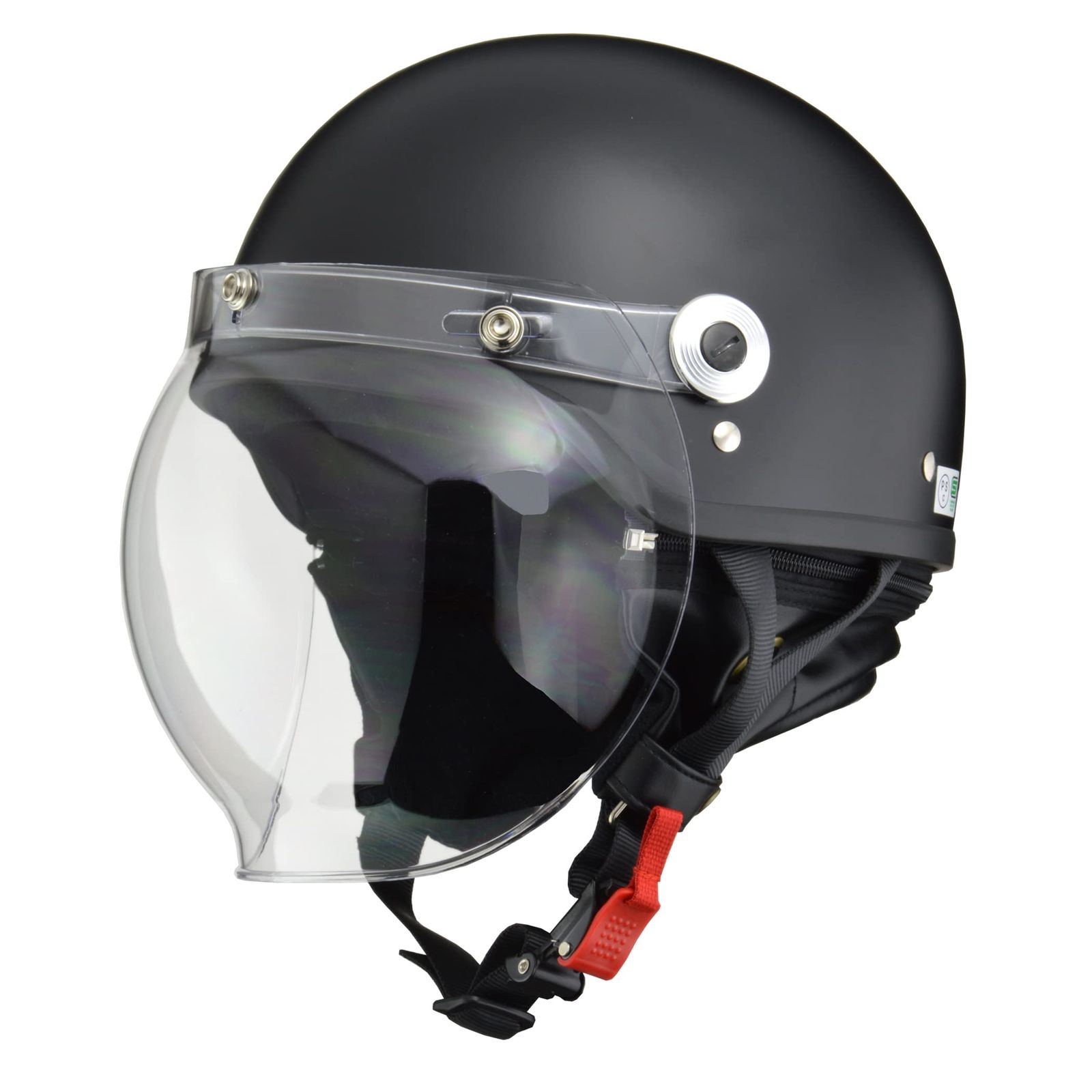 リード工業(LEAD) バイクヘルメット ジェット CROSS バブルシールド付き ハーフマットブラック CR-760 - FREE (頭囲 57cm~60cm未満)