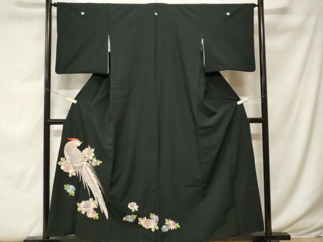 平和屋着物●豪華黒留袖　友禅　作家物　尾長鳥花文　正絹　逸品　DABC3579az 楽天市場】平和屋着物□豪華黒留袖 駒刺繍 尾長鳥霞文 金糸 正絹 逸品