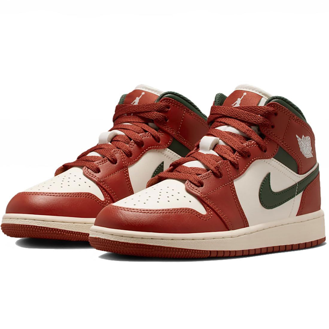 [ナイキ] エア ジョーダン 1 ミッド J AIR JORDAN 1 MID セイル/ピュアプラチナム/レッドストーン/ミッドナイトグリーン DQ8423-105 23.0cm [23.0 cm]