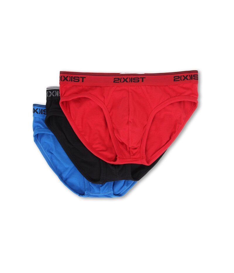 ツーイグジスト メンズ アンダーウェア ブリーフパンツ コットン 2XIST 3Pack Cotton Stretch No Show Brief RedBlackSkydi ブラック