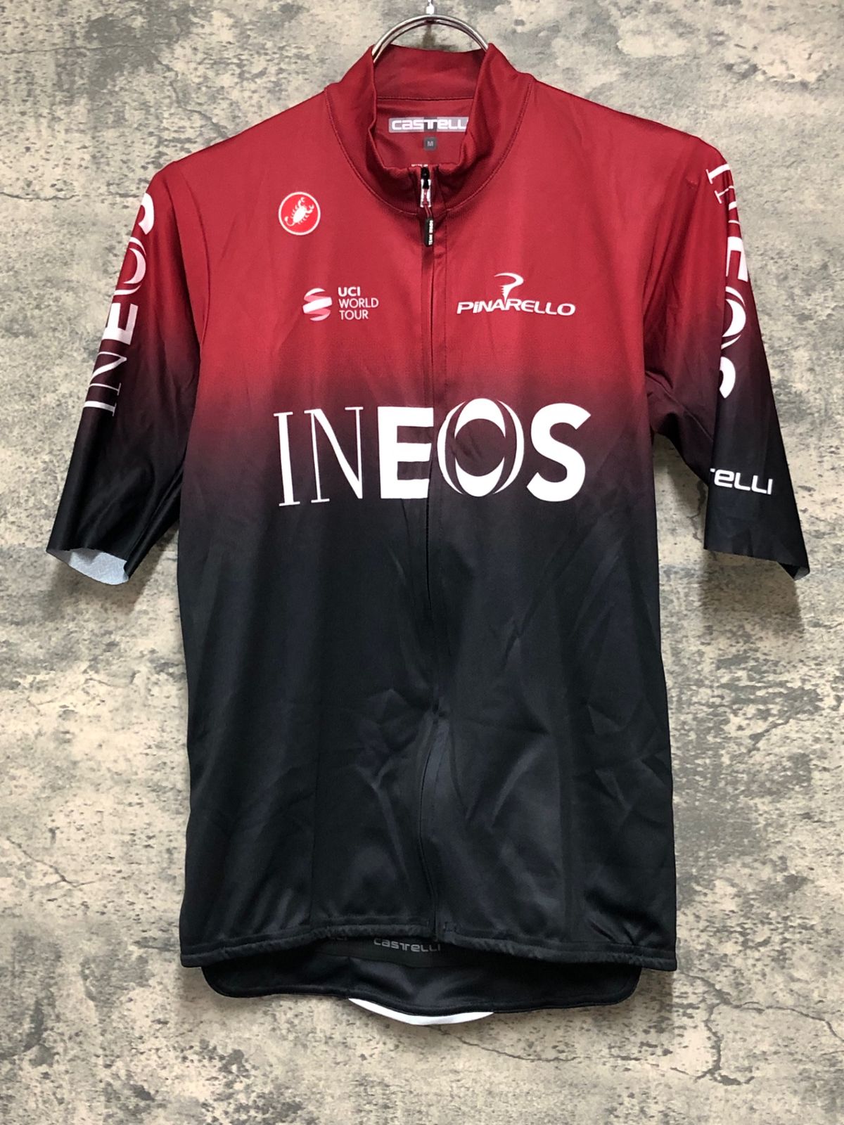 KD941 カステリ CASTELLI 半袖 サイクルジャージ 赤 黒 M INEOS