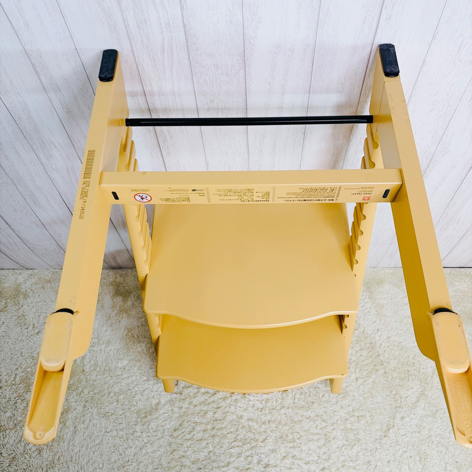 美品　ストッケ　トリップ トラップ　ウィートイエロー　ベビーセット付き 椅子・チェア stokke ストッケ トリップトラップ ウィートイエロー