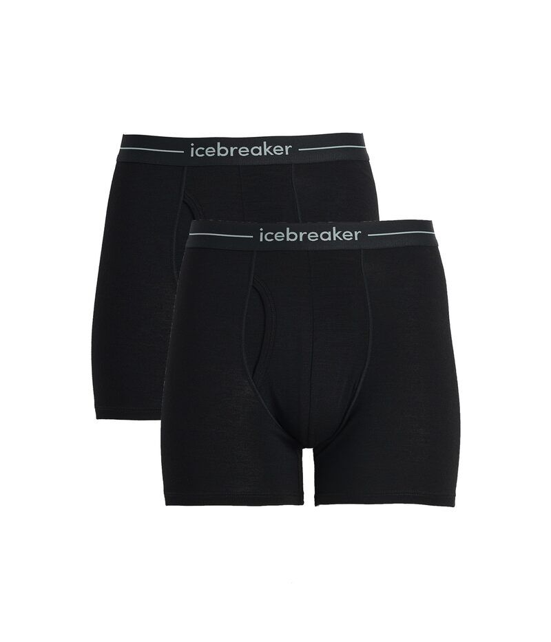 アイスブレーカー メンズ アンダーウェア ボクサーパンツ Icebreaker Merino 150 Anatomica Boxers Wfly 2 Pack Black ブラック