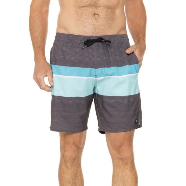オニール メンズ 水着 ハーフパンツ・ショーツ ショートパンツ ONeill Redondo Striped Volley Swim Shorts BuiltIn Liner Shorts 18 Graphite グラファイト