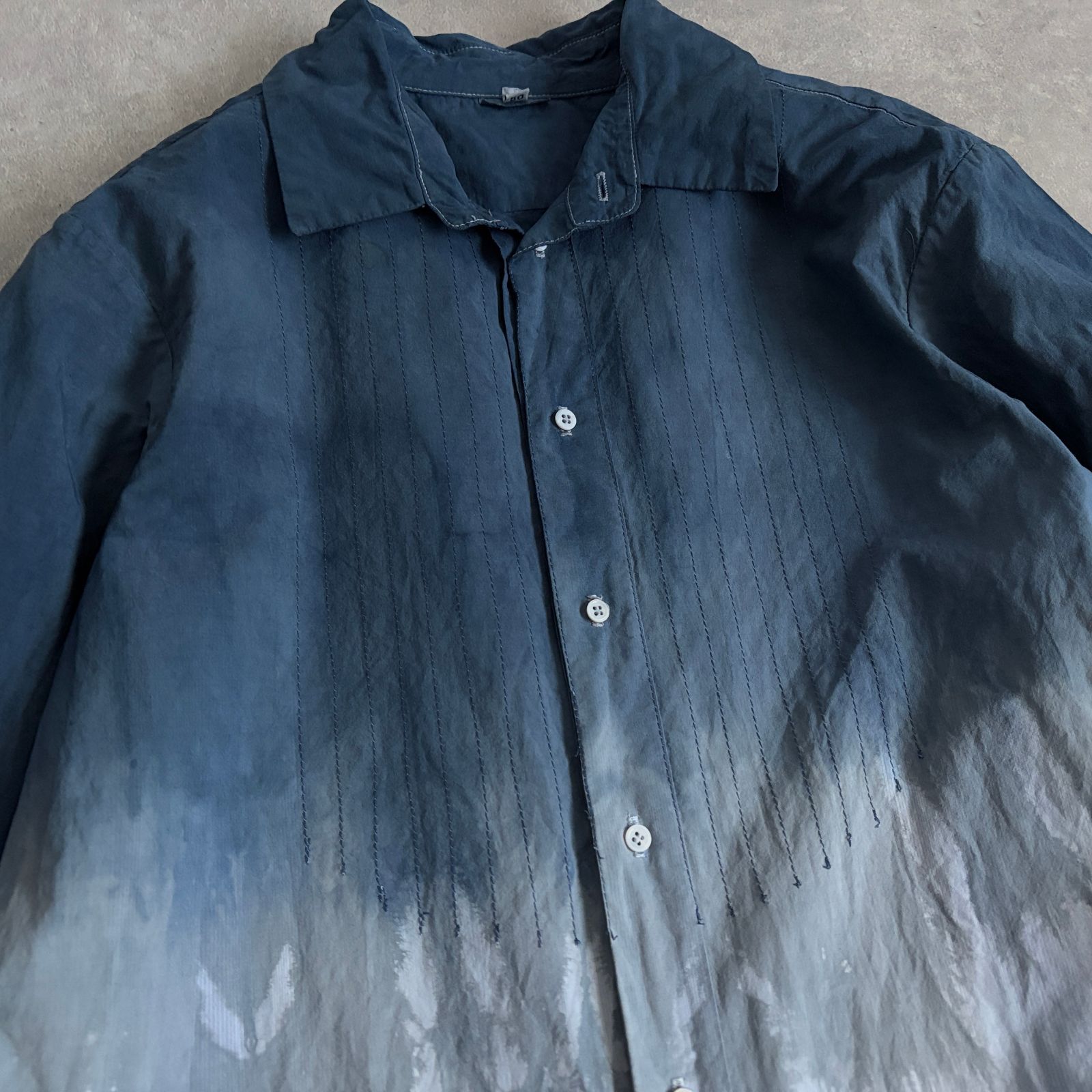 定価8万 MARC LE BIHAN 逆燕尾型 グラデーション染め ロング シャツ 