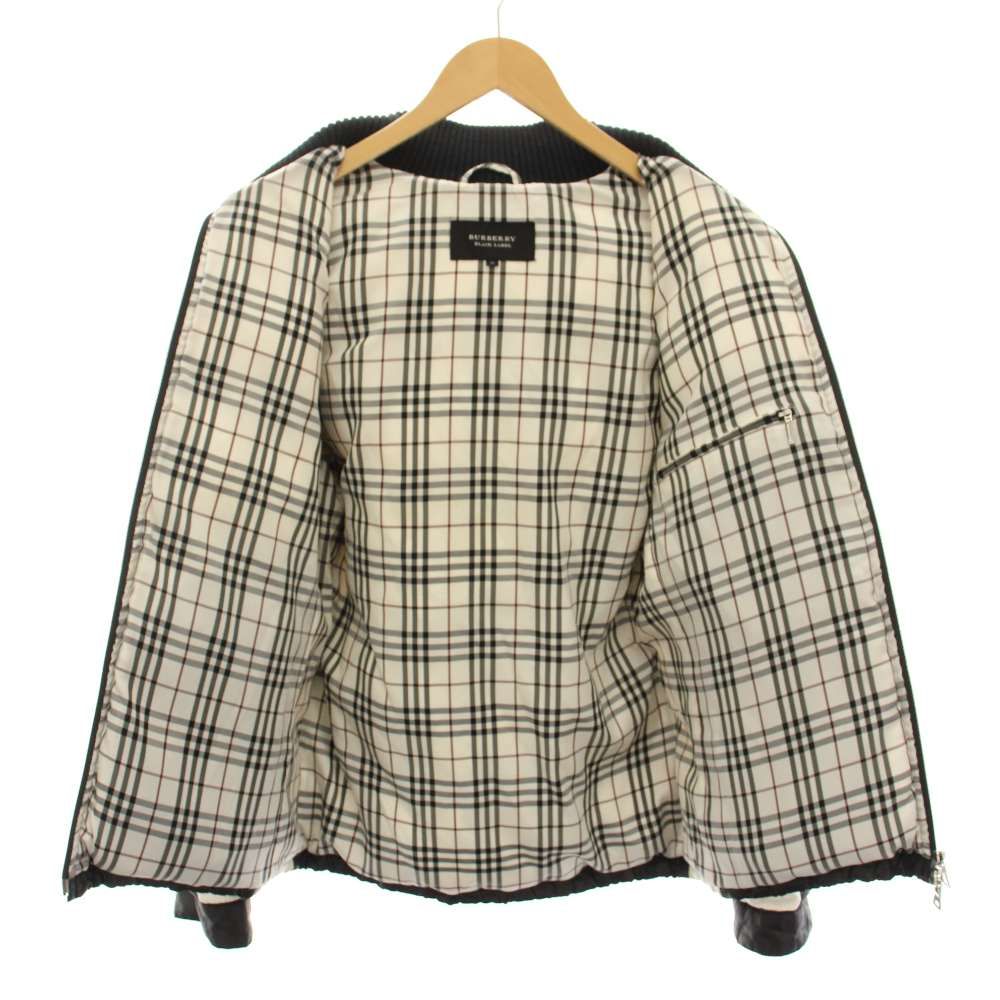 新品タグ付Burberryバーバリーブラックレーベルフード付ジャケットチェックL バーバリーブラックレーベル BURBERRY BLACK LABEL ダウンジャケット