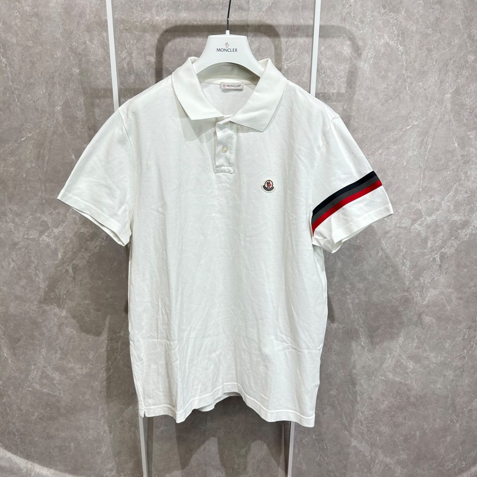 モンクレール ポロシャツXL 白 美品 MONCLER モンクレール 半袖 