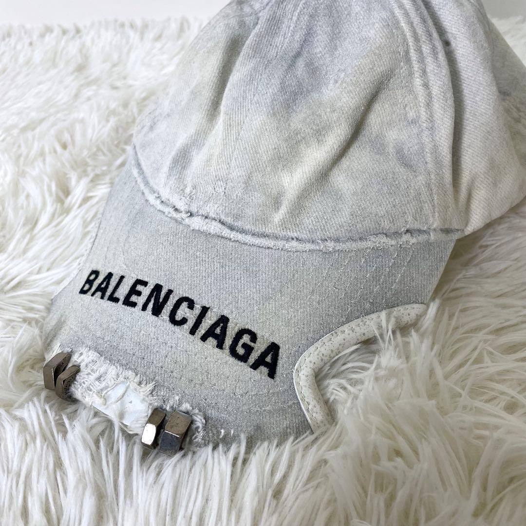 バレンシアガ BALENCIAGA ベースボールキャップ ダメージ加工 Lサイズ