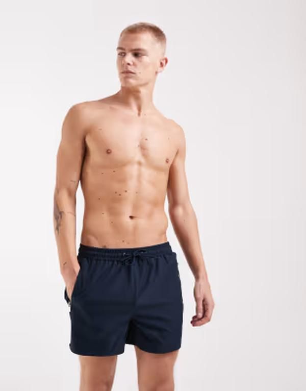リバーアイランド メンズ 水着 ハーフパンツ・ショーツ ショートパンツ River Island swim shorts with zip detail NAVY ネイビー