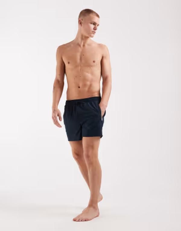 リバーアイランド メンズ 水着 ハーフパンツ・ショーツ ショートパンツ River Island swim shorts with zip detail NAVY ネイビー