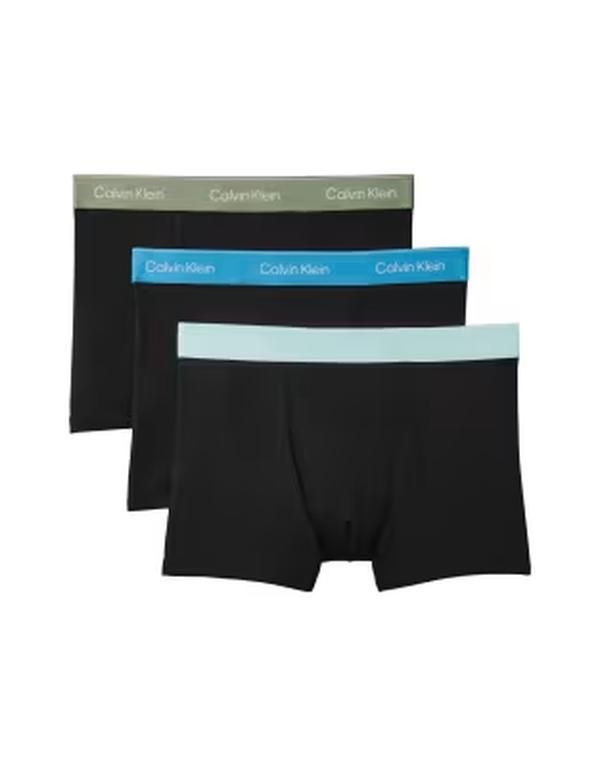 カルバンクライン メンズ アンダーウェア トランクス コットン Calvin Klein Icon Cotton Stretch 3 pack relaxed boxer briefs with colored waistbands BLACK BODIES