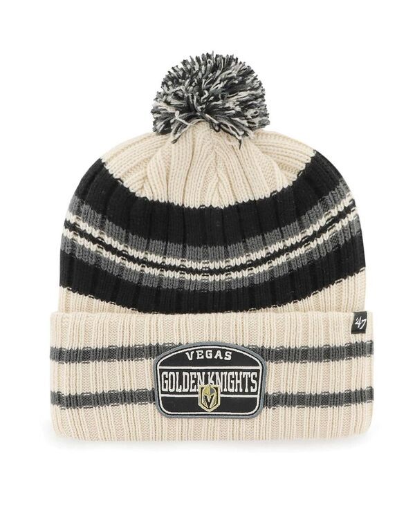 47 ブランド メンズ アクセサリー 帽子 ニット 47 Brand Mens Cream Vegas Golden Knights Hone PatchCuffed Knit Hat With Pom Cream クリーム