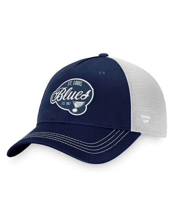 ファナティクス レディース アクセサリー 帽子 Fanatics Womens Navy White St Louis Blues Fundamental Trucker Adjustable Hat Navy White ホワイト