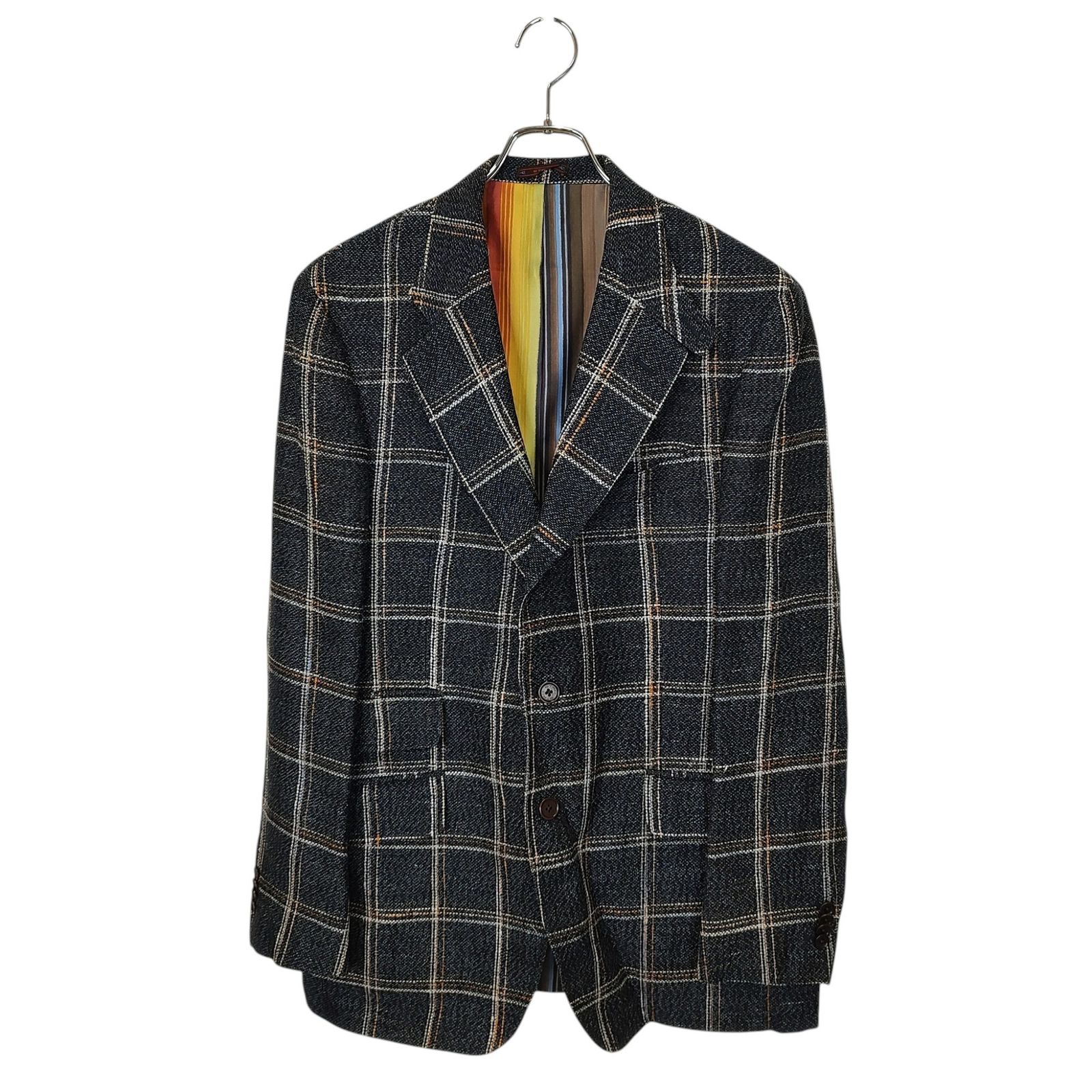 ETRO エトロ Checked linen silk tailored jacket チェック柄 リネン 