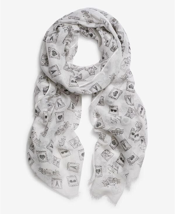 【送料無料】 カール ラガーフェルド レディース マフラー・ストール・スカーフ アクセサリー Womens Postage Stamp Wrap Black