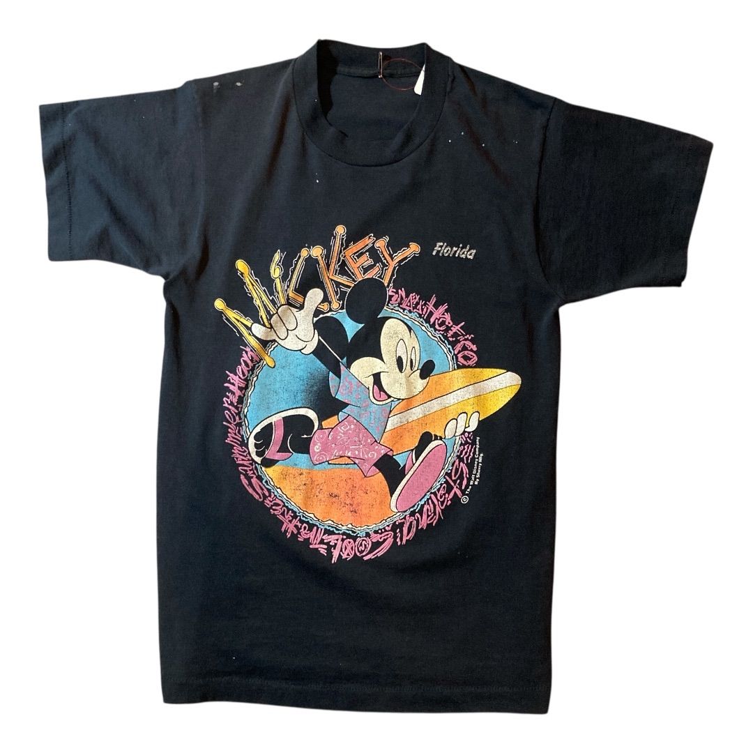 80s mickey mouse print vintage T-SH / 80年代製 ミッキーマウス