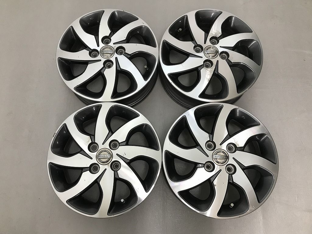 ◎傷小良品 日産 デイズ純正 14inc 4.5J +50 100/4H 即納 個人宅OK 4本セット 検) ルークス MRワゴン流用 スズキ車可 ニッサン NISSAN