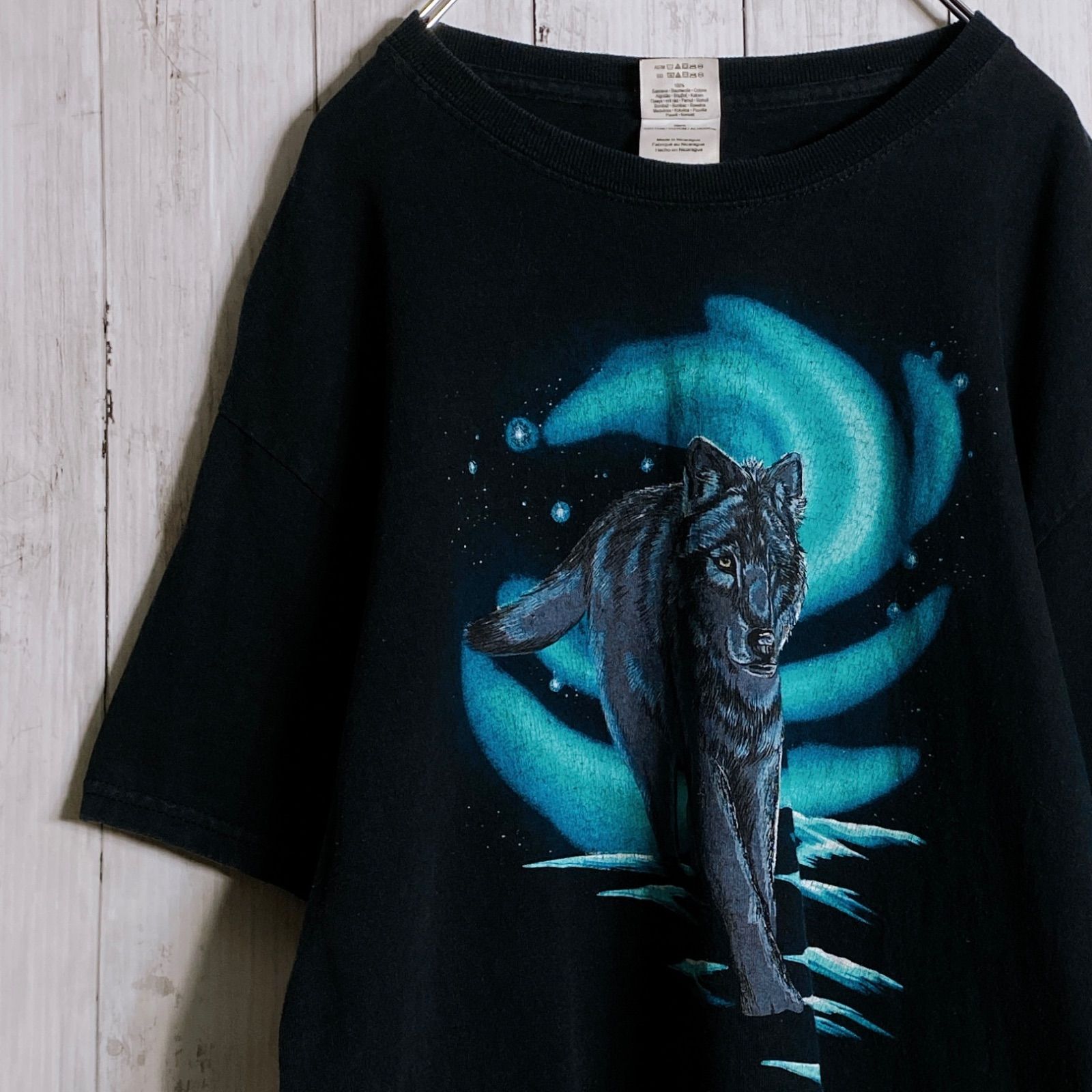 入手困難】00s Vintage 古着 動物 アニマル ウルフ 半袖Tシャツ #4557 