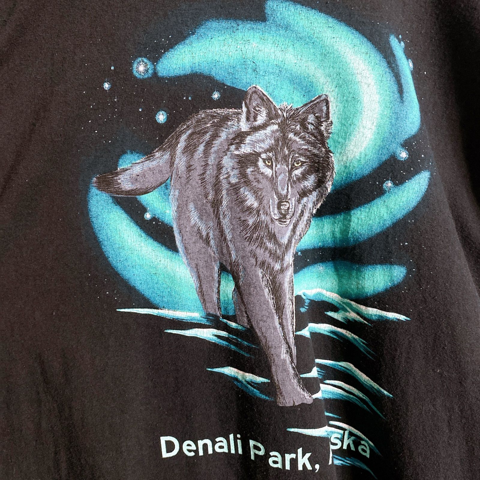 入手困難】00s Vintage 古着 動物 アニマル ウルフ 半袖Tシャツ #4557 