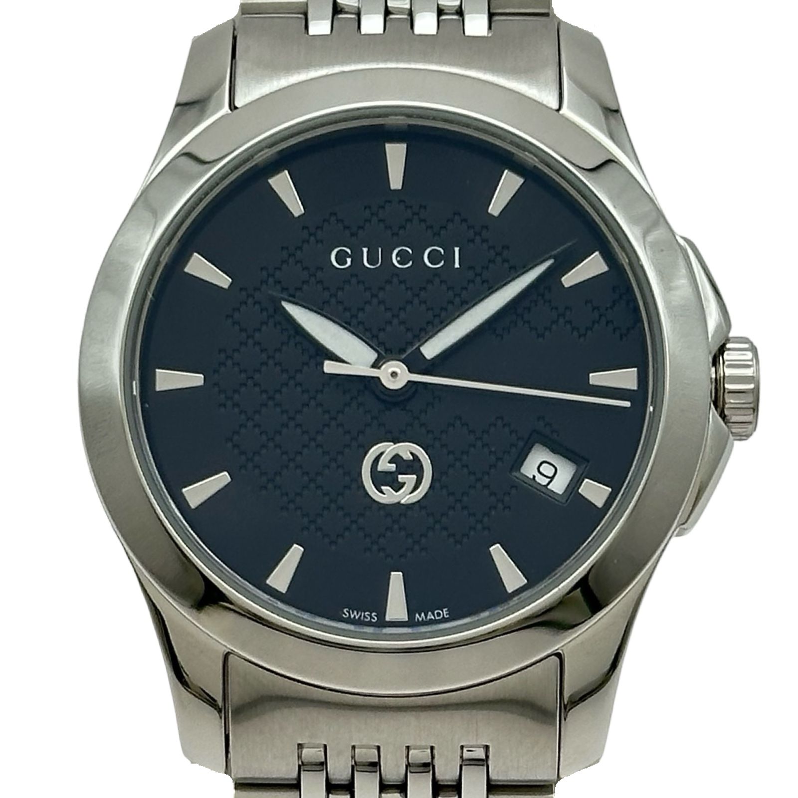 グッチ GUCCI Gタイムレス 126.5 ブラック ステンレススチール 