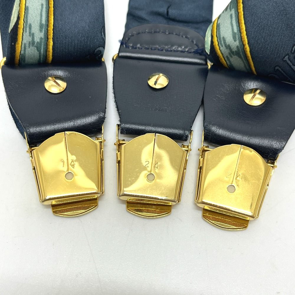 HERMES エルメス サスペンダー ロゴ シルク ネイビー - メルカリ