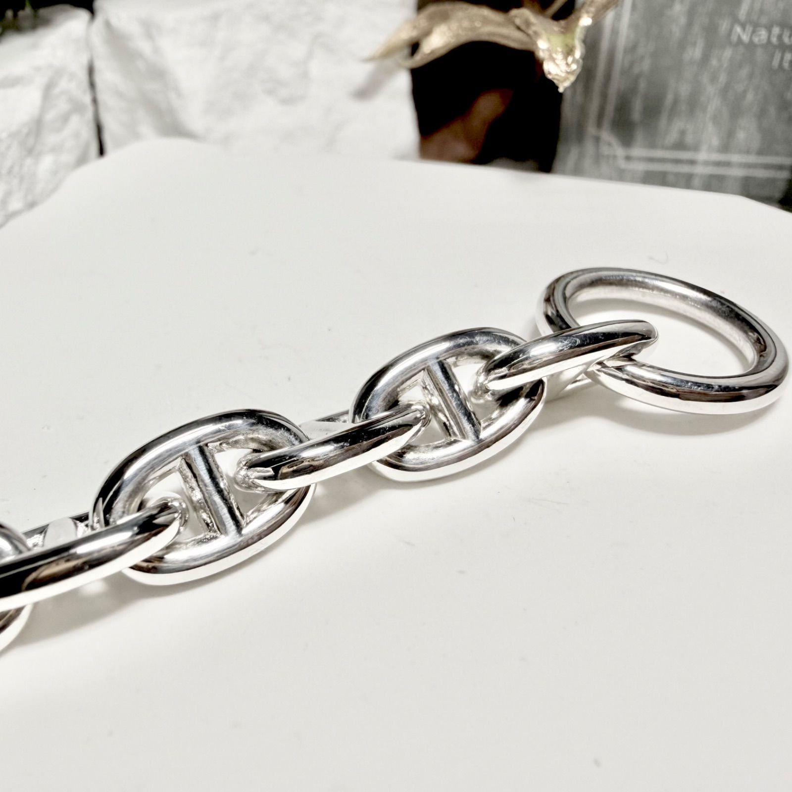 極美品 HERMES エルメス シェーヌダンクル PM ブレスレット シルバー 