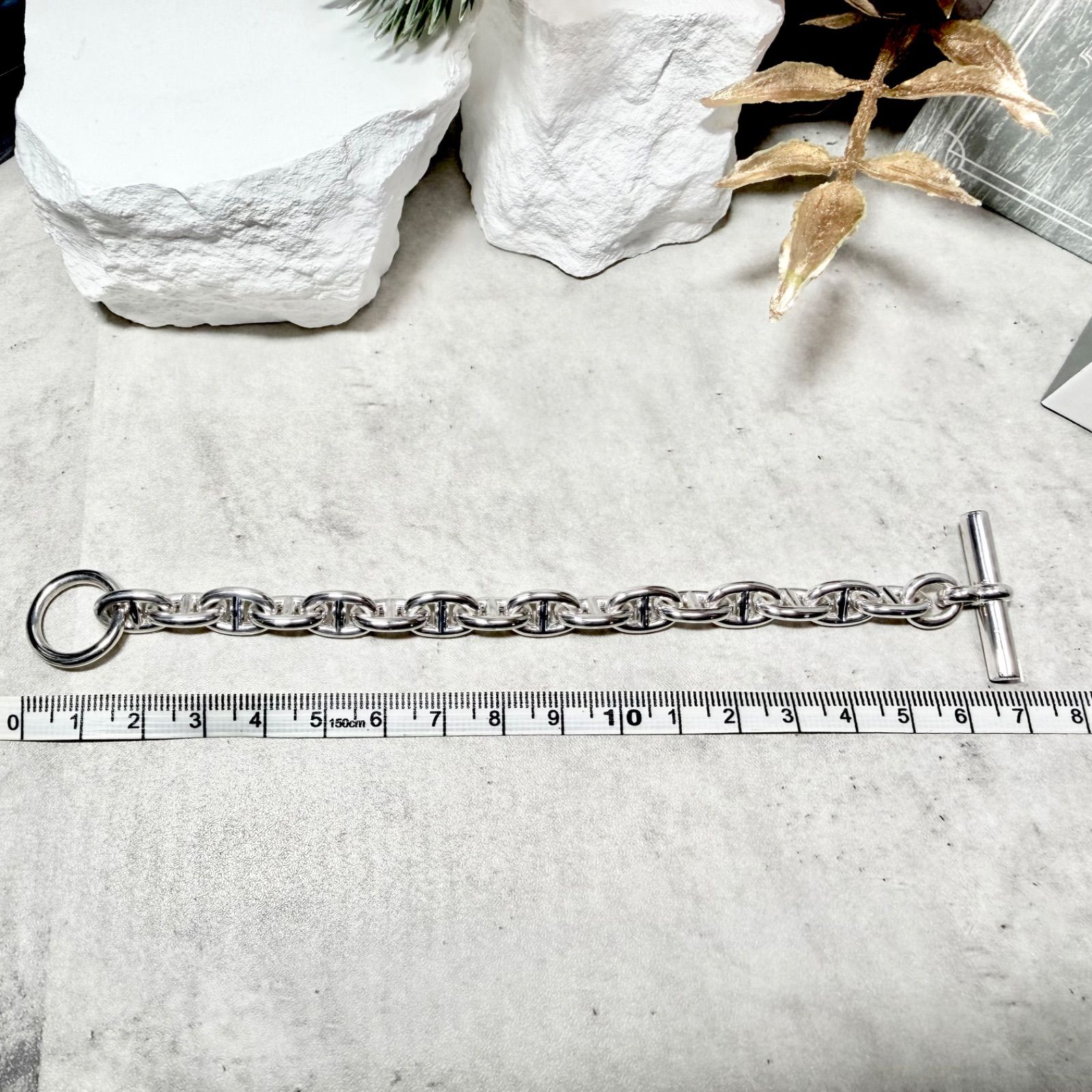 極美品 HERMES エルメス シェーヌダンクル PM ブレスレット シルバー