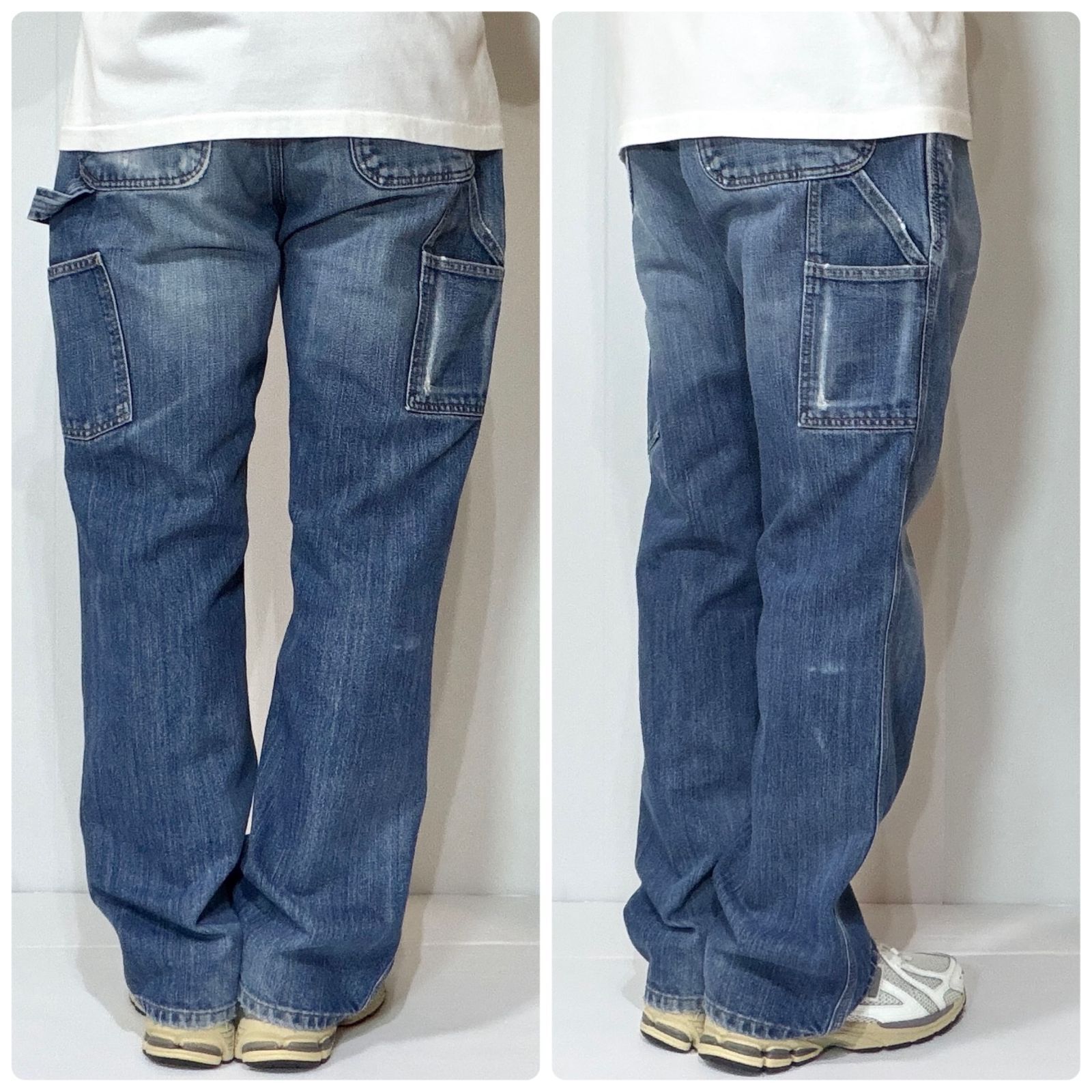 極上フェード Carhartt カーハート シングルニー デニムペインター 