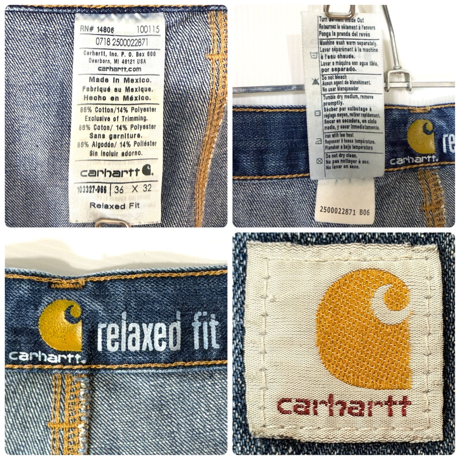 極上フェード Carhartt カーハート シングルニー デニムペインター 