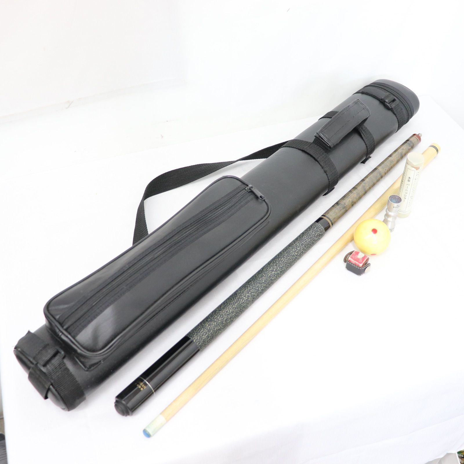 【美品】LISHAN リシャン ビリヤードキュー2点 ケース付 付属品付 入門セット Bランク 娯楽 即日発送 ラクル娯楽館