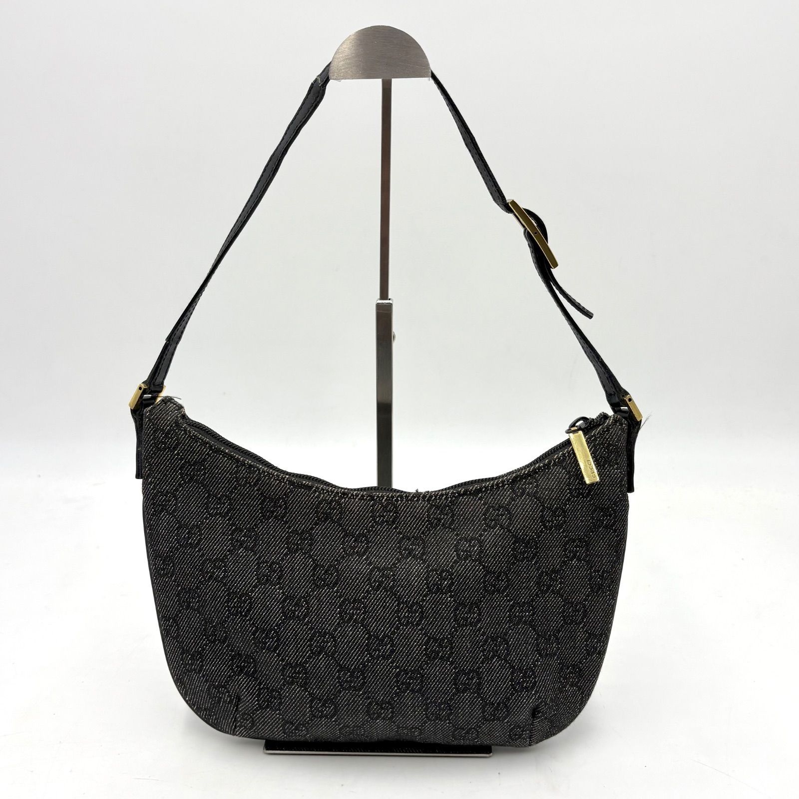 GUCCI グッチ GGデニム アクセサリーポーチ ハンドバッグ ブラック 