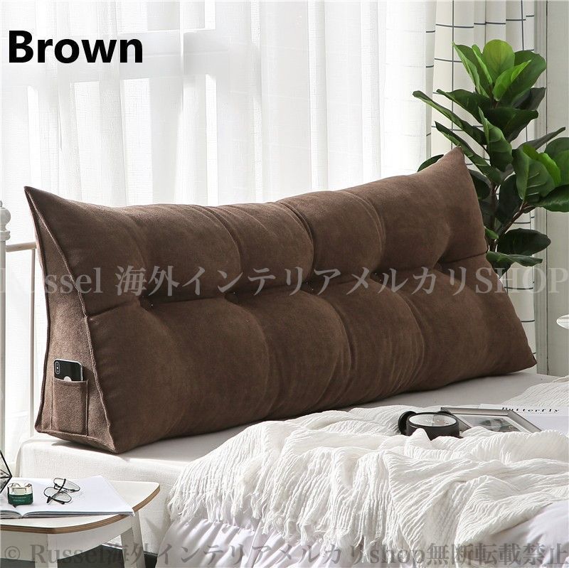 ヘッドボード ベルベット 三角 ふわふわ ベッド クッション 120cm