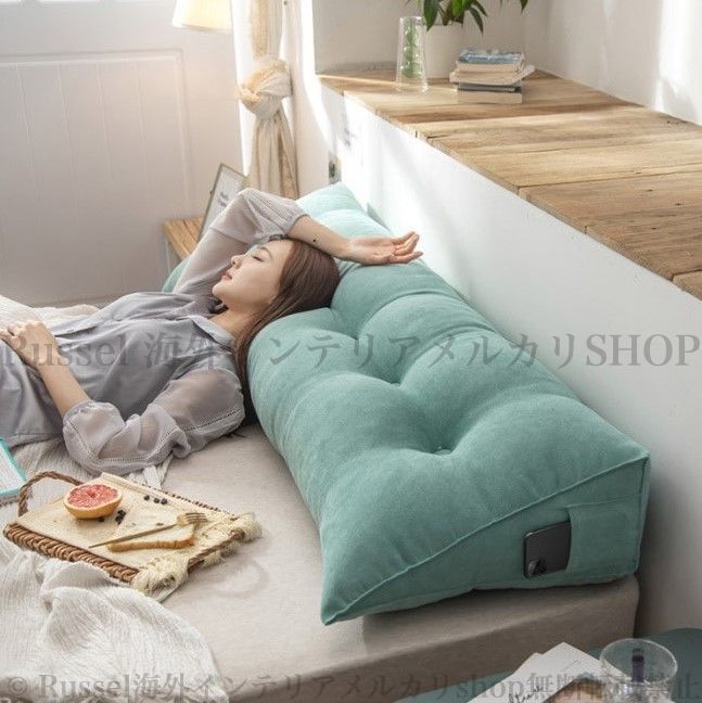 ヘッドボード ベルベット 三角 ふわふわ ベッド クッション 120cm