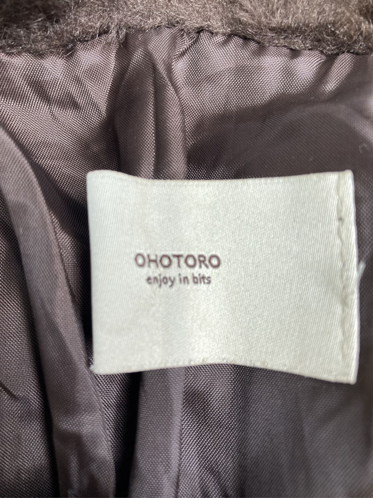 OHOTORO オオトロ ブルゾン ブラウン フェイクファー 無地 ショート丈