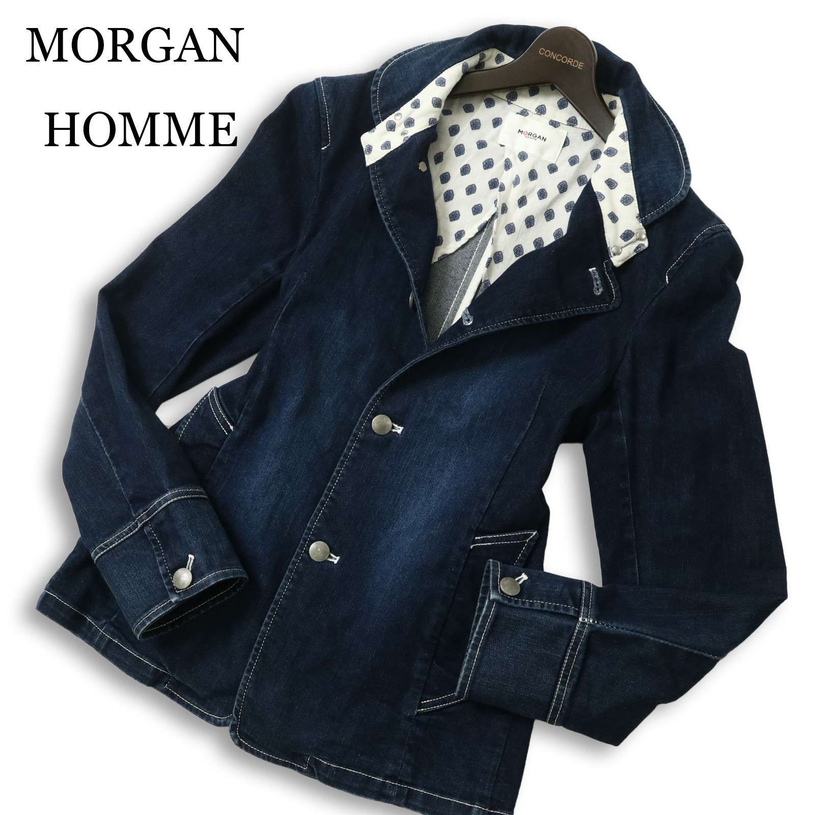 MORGAN HOMME モルガン オム 通年 ストレッチ ウォッシュ加工 