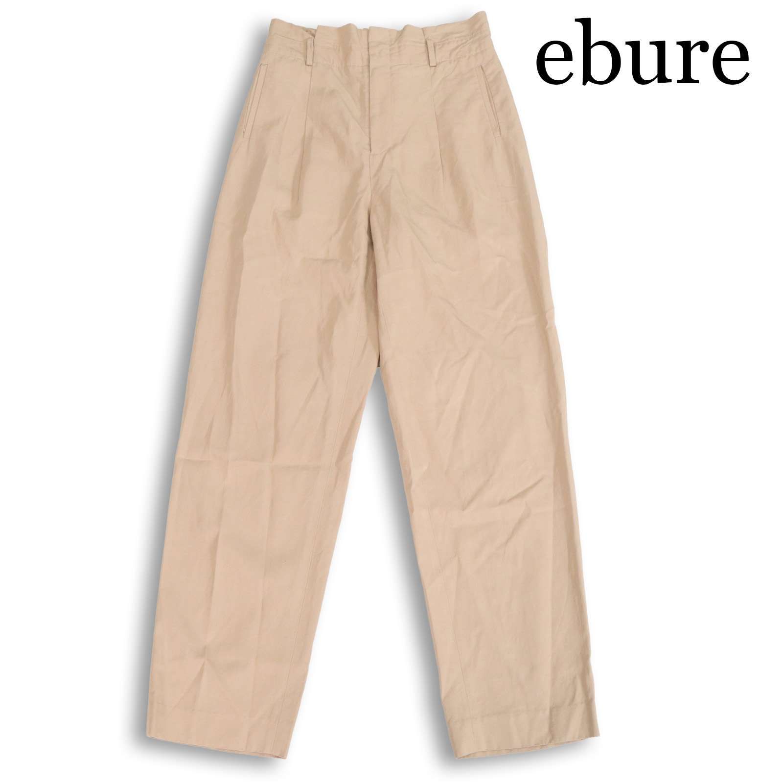 ebure エブール 通年★ レーヨン ツイル タック テーパード トラウザー パンツ 日本製 Sz.38 レディース