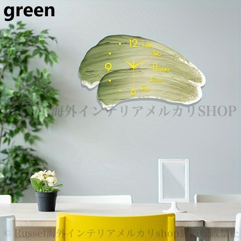 掛け時計 独創的 デザイン 静音 アナログ 北欧 壁掛け 時計 green インテリア小物 掛け時計 独創的 デザイン 静音 アナログ おしゃれ