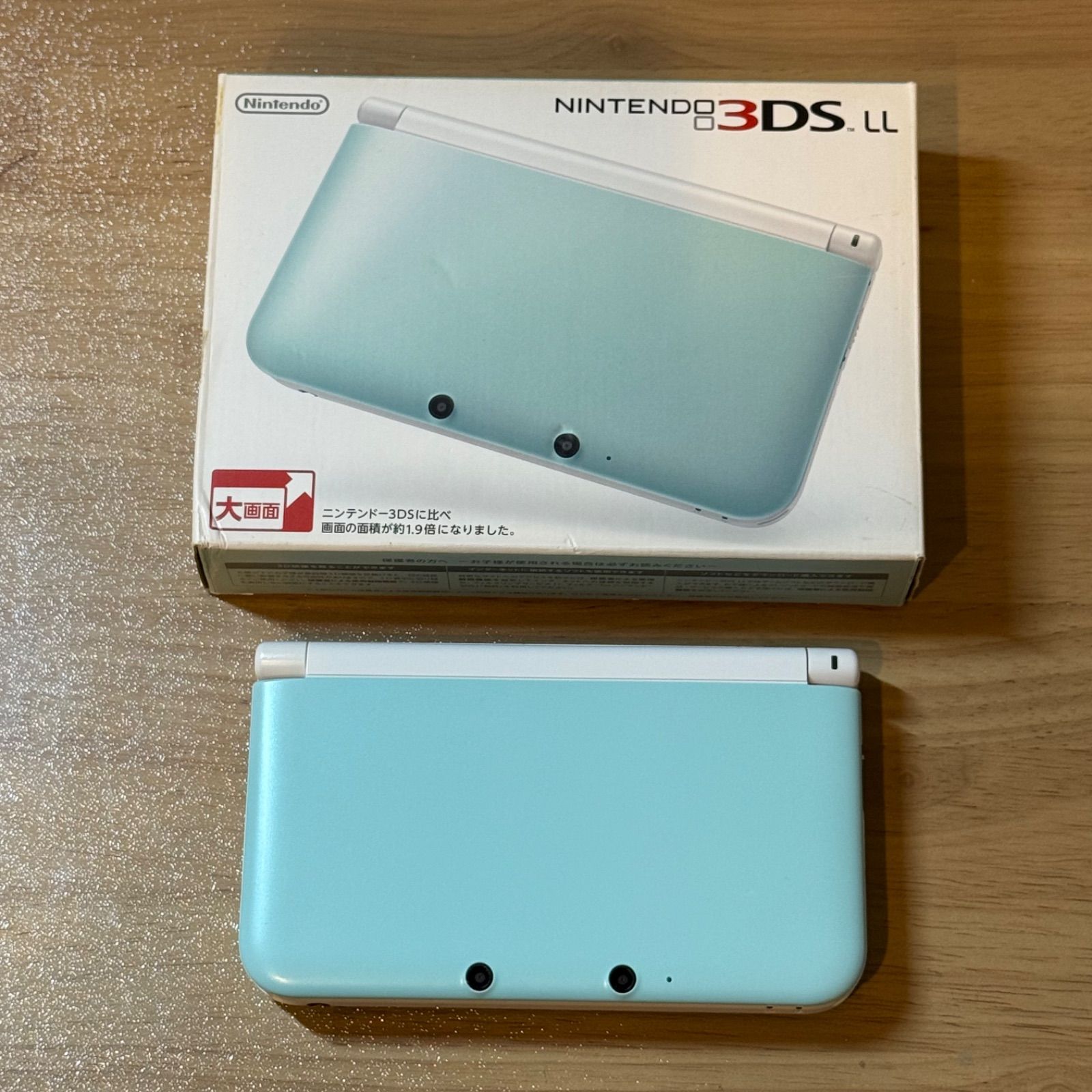 5-032【訳あり】ニンテンドー3DS LL ミント×ホワイト 箱付き