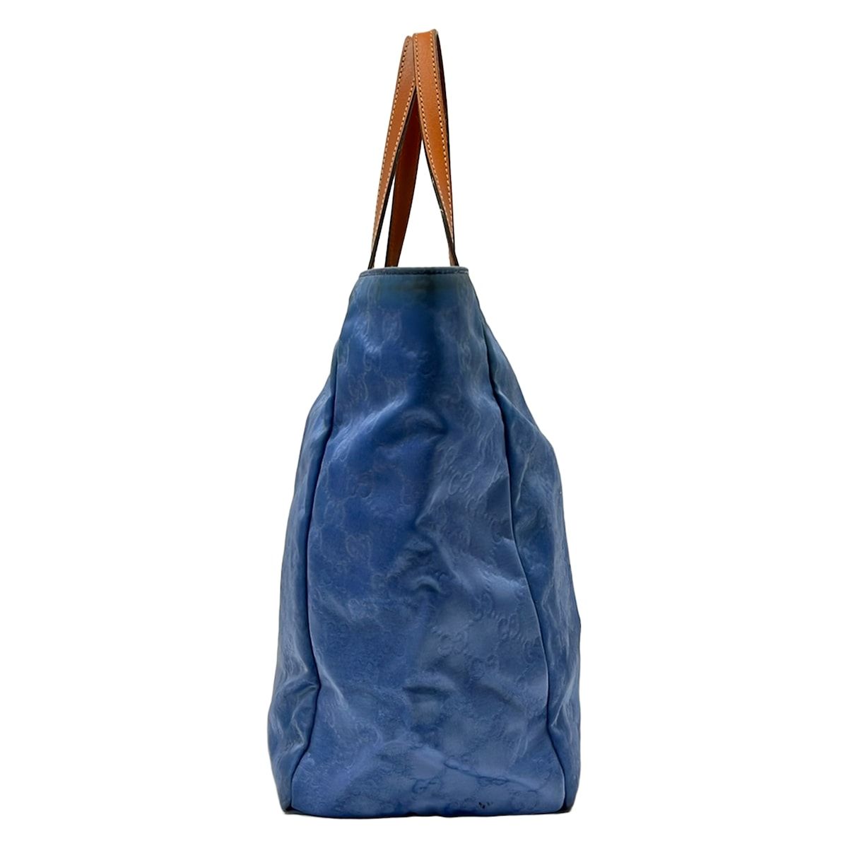 GUCCI(グッチ) トートバッグ GG柄 282439 ブルー×ブラウン レザー 